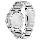 Citizen Eco-drive Mens Dual Time Silver Stainless Steel Watch 44mm Bj7140-53e