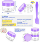 40 Pcs 15g Empty Plastic Containers With Colored Lids Small Makeup Sample 