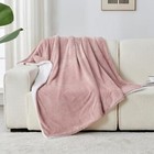 Waffle Sherpa Fleece Throw Blanket  Super Soft Fuzzy Warm  50x60 In Dusty Pink
