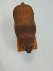 Hand Carved Brown Bear Stained Wood 3 1 2 By 2 1 2