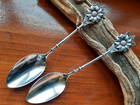 Sterling Silver Aesthetic Riveted Sunflower Coffee Spoons  No Mono