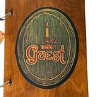 Vintage Bed   Breakfast Guest Book Handmade Wood Covers Primitive Americana