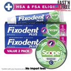 Fixodent Plus Scope Denture Adhesive Cream  Precision Hold  Scope  2 Oz  2 Pack