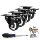 Caster Wheels  2    Casters With Brake  No Noise Swivel Casters With 2  4pack