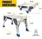 Folding Aluminum Work Platform And Step Stool 350 Lb Capacity Lightweight Portab