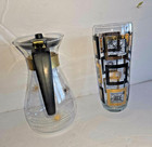 Vintage Mid Century Modern Cocktail Shaker Black Gold Sunburst   Coffee Carafe