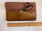 Vintage Wiss Scissors Shears Inlaid Heavy Duty Usa Shears In Orig Leather Pouch