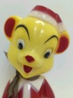 Vtg Hard Plastic 11  Christmas Bear Bank W  Accordion W plug Stopper  Excellent 