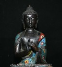 11 6  Old China Bronze Cloisonne Shakyamuni Amitabha Buddha Statue Sculpture 