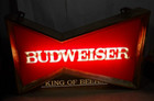 Vintage 1960s70s Budweiser Beer Lighted Bowtie Sign Light King Of Beers