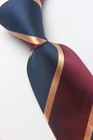 New Classic Striped Blue Red Jacquard Woven 100  Silk Men s Necktie Tie