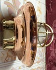 Brass Nautical Bulkhead Wall Light Copper Shade Marine Ship Cage Sconce Vintage