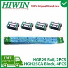 Hiwin 2pc Hgr25 200-2000mm Linear Guide Rail   4pc Hgh25ca Slide Block       cnc
