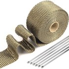 Titanium Exhaust Heat Wrap  2  X 20  Heat Shield Tape With Stainless Ties For 