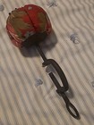 Vintage Clamping Pincushion Handmade Repurposed Red Floral   Button Sewing Craft