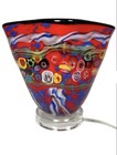 Blown Glass Art Vase Lamp Collectible Decorative Vibrant Colors Fully Functional