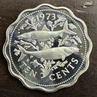 1973 Bahamas 10 Cents Proof Coin 35 000 Low Mintage  Free Shipping  
