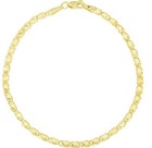 14k Yellow Gold 10  Mirror Heart Link Chain Bracelet Anklet 3 5mm - 4 Grams