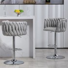 Set Of 2 Modern Bar Stools Adjustable Height Dining Swivel Pub Counter Bar Chair