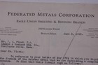 1930 Lamson Goodnow Federated Metals Corp Boston Ma Card Ephemera L424l
