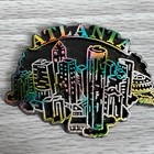 Vtg Fridge Magnet Georgia State Atlanta Skyline Travel City Souvenir Black