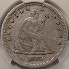 1865 25c Liberty Seated Quarter Cacg Vf30  cac 