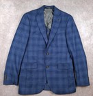 Ted Baker Sport Coat 38r Blue Plaid Wool No Ordinary Joe Slim Textured Blazer