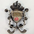 Vintage 80 s Judith Roberts Lacollecion Silver Flame Sacred Heart Milagro Locket