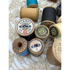 Lot Of 42 Vintage Antique Wood Thread Spools
