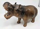 Leather Hippopotamus Hippo Sculpture Figure Vintage Mcm Excellent 