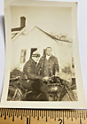 C  1930s Indian Motorcycle Original Photo W 2 Brothers In Leathers 2 1 2 X 3 1 2
