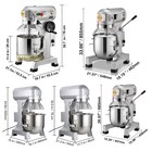 10 15 20 30 Qt Commercial Food Dough Mixer 3-speed Stand Electric Dough Mixer