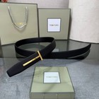 Authentic Tom Ford Reversible Leather T-buckle Belt Luxury Designer Fashion