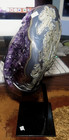 Amethyst Crystal Geode Cluster Deep Purple Cathedral Steel Stand Jal Blue Agate