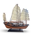 Vintage Chinese Junker Model Ship Wooden Boat 18   height 19   length 4   wide