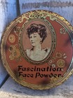 Vintage Daher Fascination Face Powder Box Tin England Victorian Lady