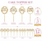 12-pack Glitter Birthday Cake Cupcake Toppers Sparkling Party Dessert Picks