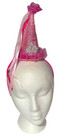 Mini Pink Princess Point Hat On Headband Adult Costume Cone Cap Wizard Fairy