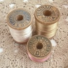 Vintage Sewing Thread Wooden Spools Lot Of 32 Mixed Silk Belding Jp Coats Clark