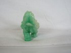 Natural Stone Quartz Carved Jade Green White Elephant Figure Figurine Trunk Up