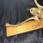 Vintage Brass Double Hook Wall Mount Hat Towel Coat Hanger Nice Patina 