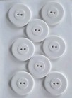 Vintage 2-hole Buttons Carved White Plastic Geometric Design 8 Pieces 27 3 Mm