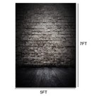 5x7ft Black Brick Backdrop Brick Wall With Wooden Photo Photography Backdrop    