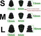 Earbuds Tips 12 Pairs Replacement Triple Flange Conical Eartips 3 Size  Black 
