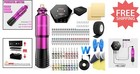 Travel-ready Rotary Tattoo Machine Set - Lightweight With 40 Needles   20 Inks
