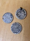 Lot 3 Antique Silver Dimes Love Tokens  Seated  Barber   Double Sided Coin