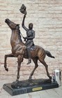Bronze Sculpture Figuretra Large  the Buffalo Signal  Western Statue Decor Sale