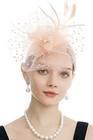  Women s Fascinators  Feathers Tea Party Hat  Veil Headband With Hair Clip For 