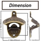 2 Pack Brass Cheers Bottle Opener Wall Mounted Vintage Beer Cap Opener Bronze