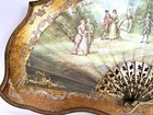 Wow  Vintage  gold Wood Figural People Fan Florentine Italy Italian Antique Rare